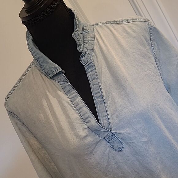 Luxology sz 12 distressed denim Blue dress with pockets - Picture 2 of 9